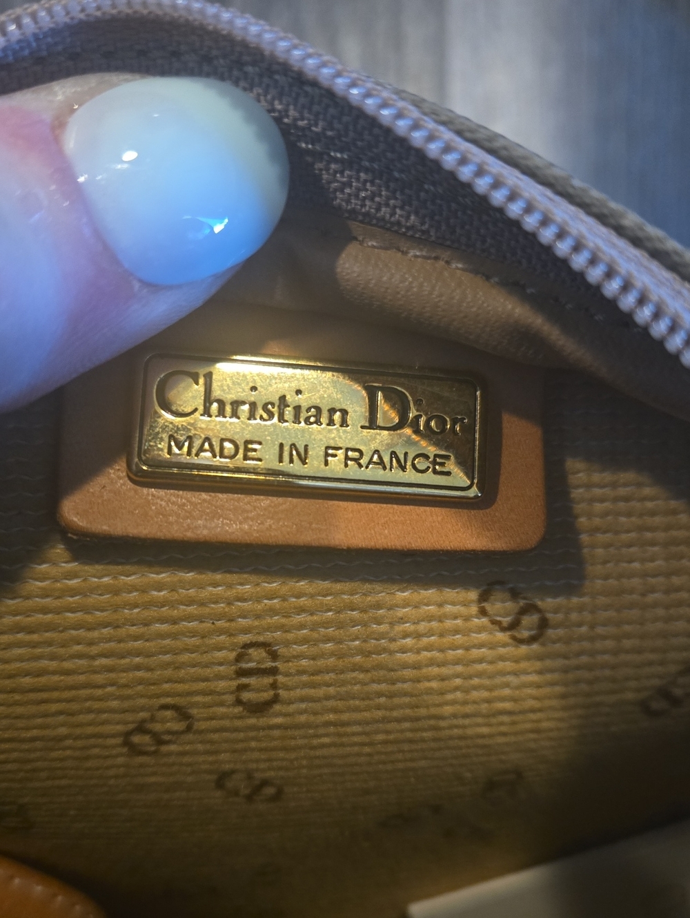 Christian Dior Tan & Taupe Canvas Crossbody Bag VINTAGE 80S - Picture 2 of 6